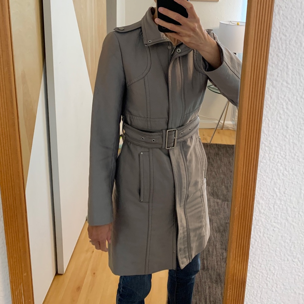 Kenneth Cole silver trench coat, XS